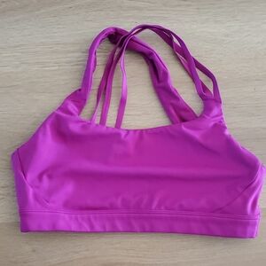 Athleta Fuchsia Strappy Sports Bra Size Large